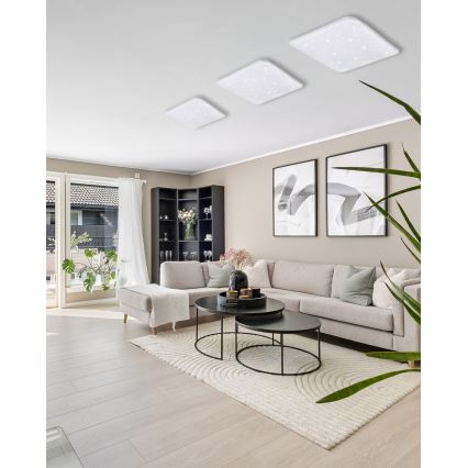 Dimmbare LED-Deckenleuchte FLORA LED/36W/230V 2700-6500K 43x43 cm + Fernbedienung