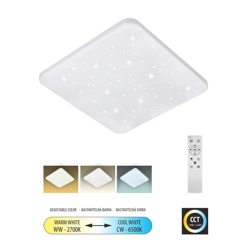 Dimmbare LED-Deckenleuchte FLORA LED/36W/230V 2700-6500K 43x43 cm + Fernbedienung
