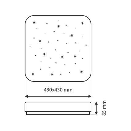 Dimmbare LED-Deckenleuchte FLORA LED/36W/230V 2700-6500K 43x43 cm + Fernbedienung