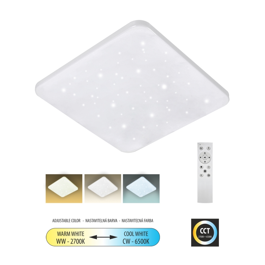 Dimmbare LED-Deckenleuchte FLORA LED/60W/230V 2700-6500K 53x53 cm + Fernbedienung