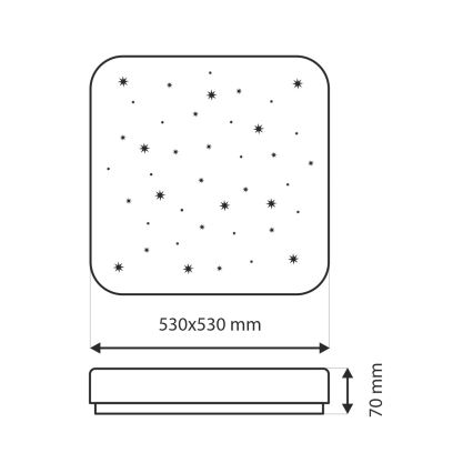 Dimmbare LED-Deckenleuchte FLORA LED/60W/230V 2700-6500K 53x53 cm + Fernbedienung