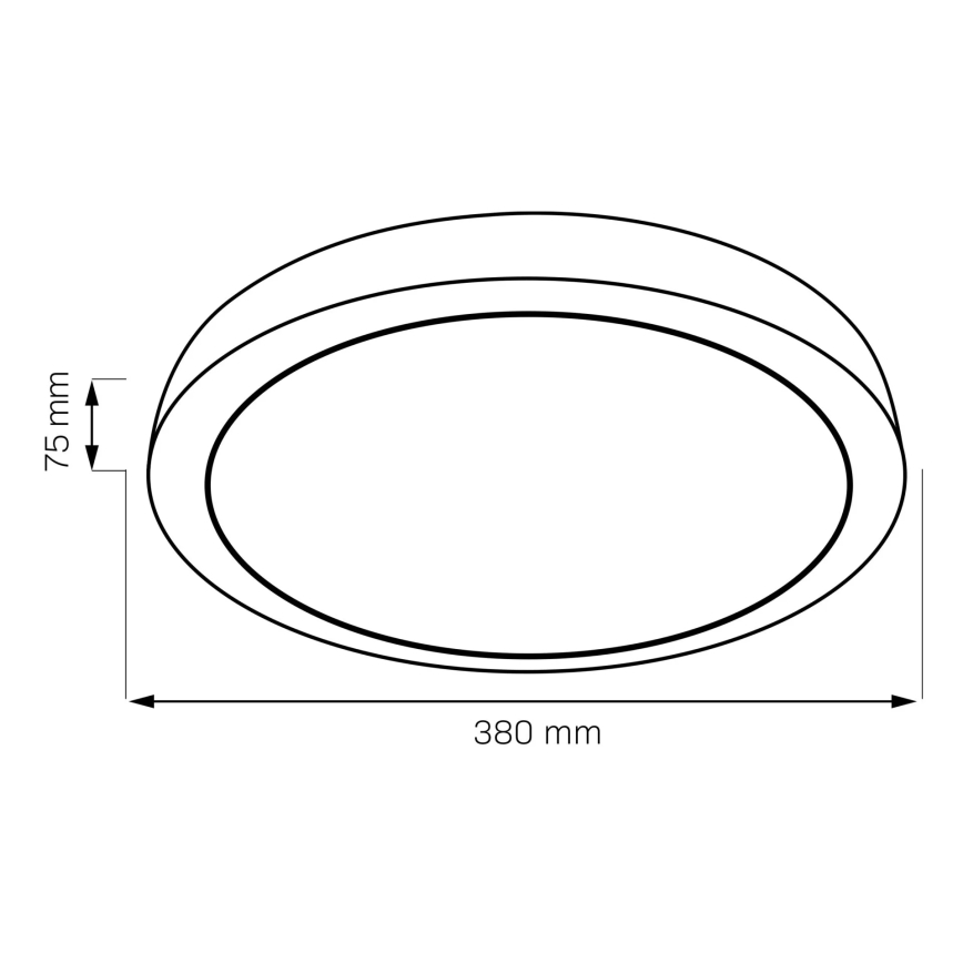 Dimmbare LED-Deckenleuchte für Badezimmer HALINA LED/48W/230V 3000-6000K d 38 cm IP44 schwarz + Fernbedienung