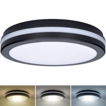 Dimmbare LED-Deckenleuchte für den Außenbereich LED/18W/22W/26W/230V 3000/4000/6500K IP65 schwarz