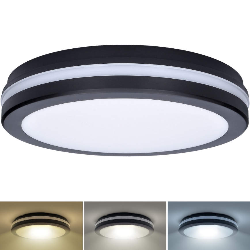 Dimmbare LED-Deckenleuchte für den Außenbereich LED/18W/22W/26W/230V 3000/4000/6500K IP65 schwarz