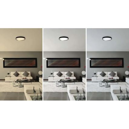 Dimmbare LED-Deckenleuchte ILVI LED/30W/230V 2700-6500K Ø 40 cm schwarz/messing + Fernbedienung