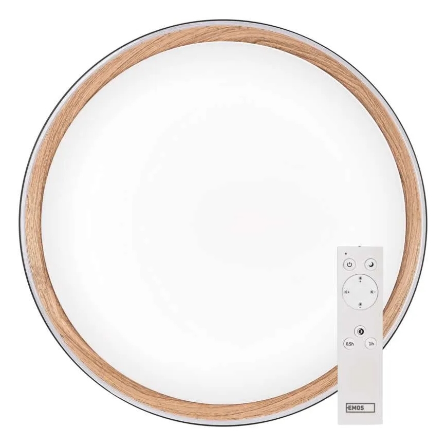 Dimmbare LED-Deckenleuchte ILVI, LED/30W/230V, 2700-6500K, Ø 40 cm, schwarz/beige + Fernbedienung