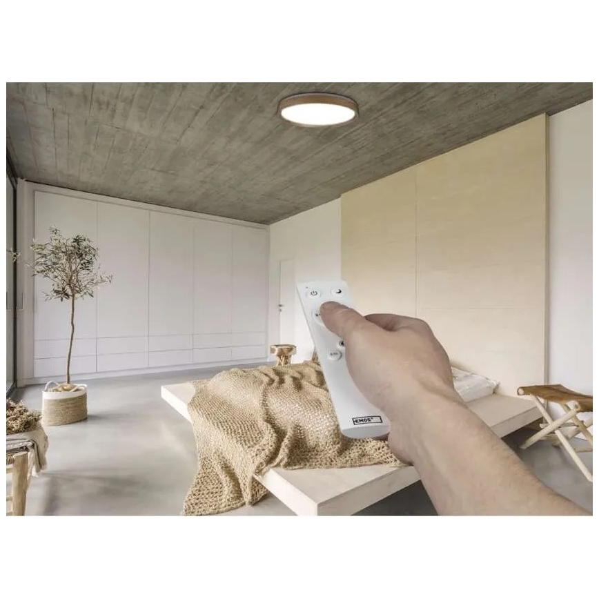 Dimmbare LED-Deckenleuchte ILVI LED/45W/230V 2700-6500K Ø 50 cm beige mit Fernbedienung