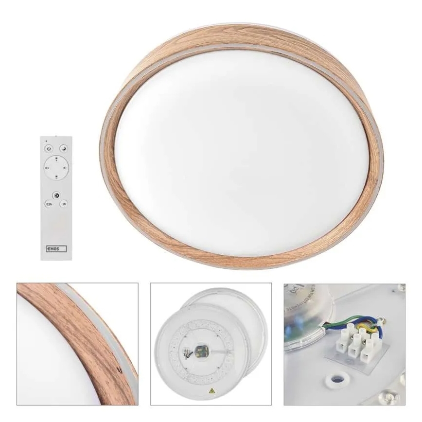 Dimmbare LED-Deckenleuchte ILVI LED/45W/230V 2700-6500K Ø 50 cm beige mit Fernbedienung