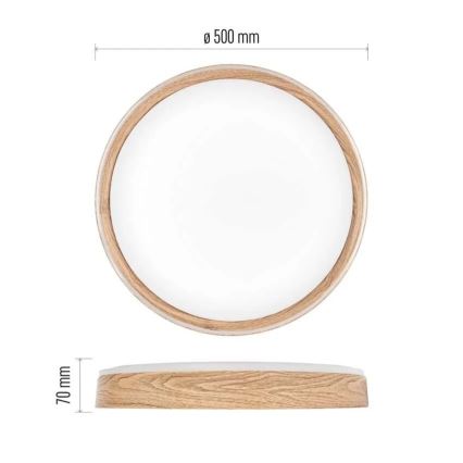 Dimmbare LED-Deckenleuchte ILVI LED/45W/230V 2700-6500K Ø 50 cm beige mit Fernbedienung