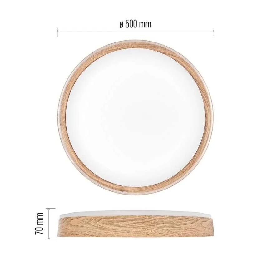 Dimmbare LED-Deckenleuchte ILVI LED/45W/230V 2700-6500K Ø 50 cm beige mit Fernbedienung