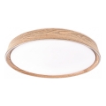 Dimmbare LED-Deckenleuchte ILVI LED/45W/230V 2700-6500K Ø 50 cm Holzdekor + Fernbedienung