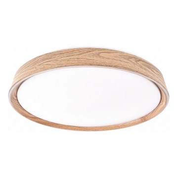 Dimmbare LED-Deckenleuchte ILVI LED/45W/230V 2700-6500K Ø 50 cm Holzdekor + Fernbedienung