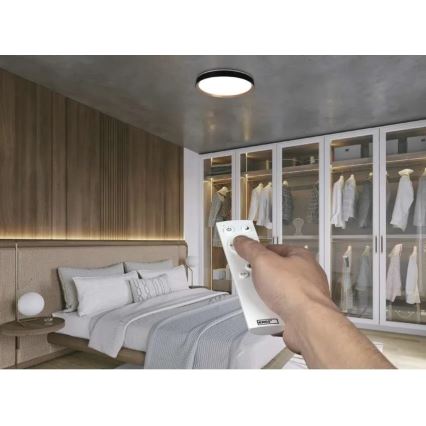 Dimmbare LED-Deckenleuchte ILVI LED/45W/230V 2700-6500K Ø 50 cm schwarz/beige + Fernbedienung