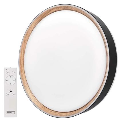 Dimmbare LED-Deckenleuchte ILVI LED/45W/230V 2700-6500K Ø 50 cm schwarz/beige + Fernbedienung