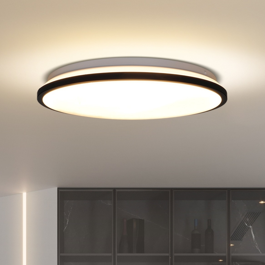 Dimmbare LED-Deckenleuchte JAMIL LED/48W/230V 3000-6500K schwarz + Fernbedienung