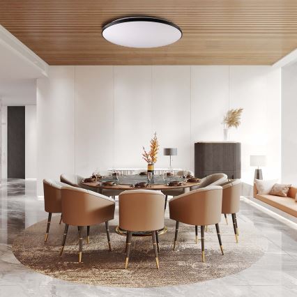 Dimmbare LED-Deckenleuchte KERN LED/80W/230V 3000-6000K d 80 cm schwarz + Fernbedienung