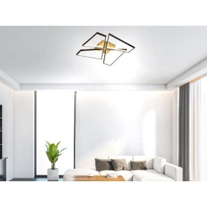 Dimmbare LED-Deckenleuchte LED/115W/230V 3000-6500K braun/schwarz + Fernbedienung