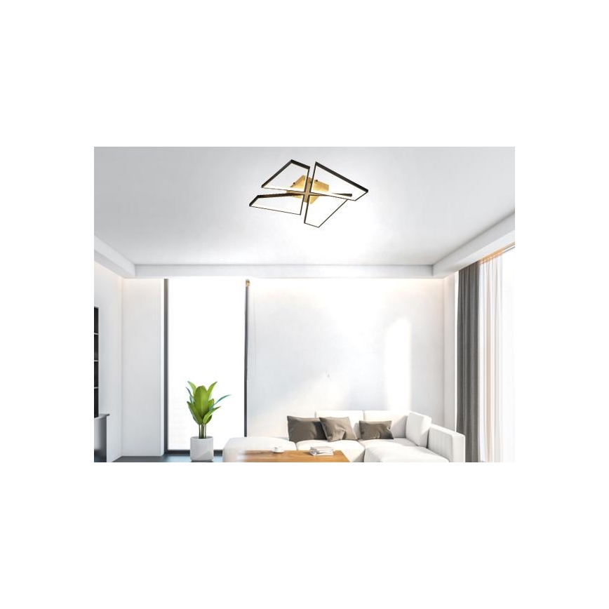 Dimmbare LED-Deckenleuchte LED/115W/230V 3000-6500K braun/schwarz + Fernbedienung