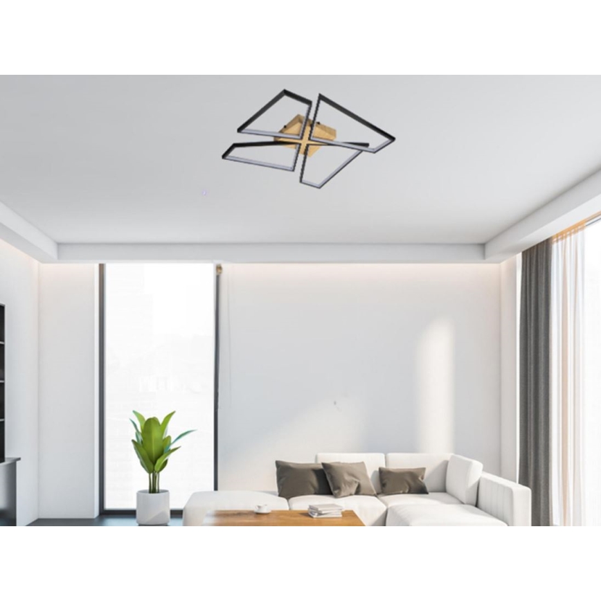 Dimmbare LED-Deckenleuchte LED/115W/230V 3000-6500K braun/schwarz + Fernbedienung