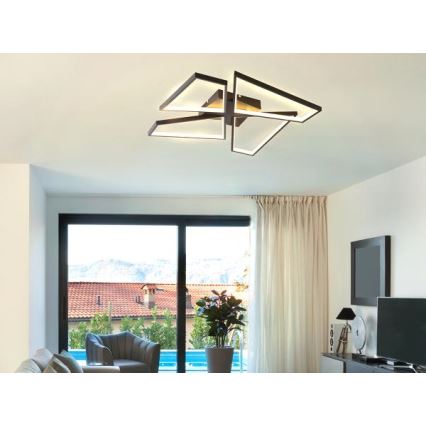 Dimmbare LED-Deckenleuchte LED/115W/230V 3000-6500K schwarz + Fernbedienung