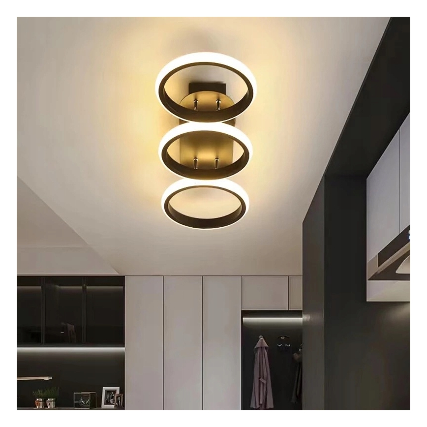 Dimmbare LED-Deckenleuchte LED/30W/230V 3000–6500K schwarz Wi‑Fi Tuya + Fernbedienung