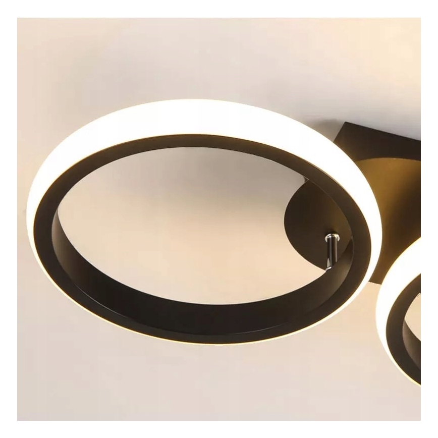 Dimmbare LED-Deckenleuchte LED/30W/230V 3000–6500K schwarz Wi‑Fi Tuya + Fernbedienung