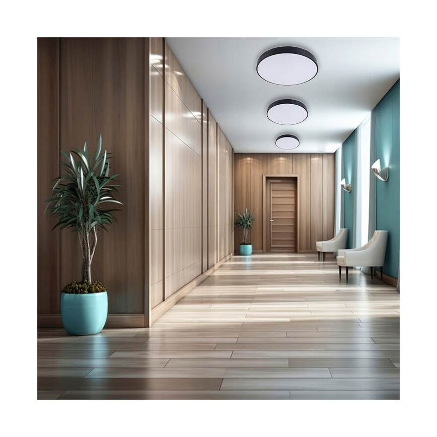 Dimmbare LED-Deckenleuchte LED/40W/230V 3000-6500K d 40 cm schwarz + Fernbedienung