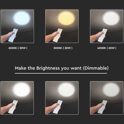 Dimmbare LED-Deckenleuchte LED/40W/230V 3000K/4000K/6500K + FB