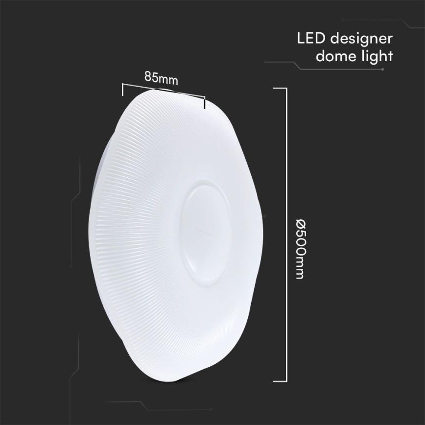 Dimmbare LED-Deckenleuchte LED/60W/230V 3000-6500K 50 cm weiß + Fernbedienung