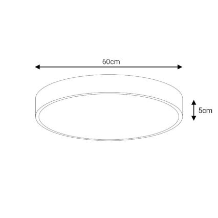 Dimmbare LED-Deckenleuchte LED/60W/230V 3000-6500K d 60 cm weiß + Fernbedienung