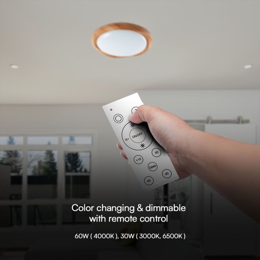 Dimmbare LED-Deckenleuchte LED/60W/230V 3000-6500K + Fernbedienung