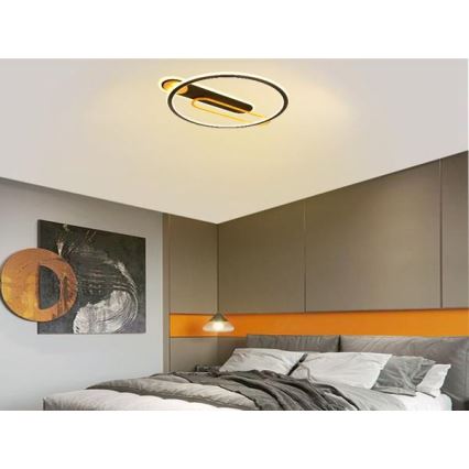 Dimmbare LED-Deckenleuchte LED/60W/230V 3000-6500K schwarz + Fernbedienung