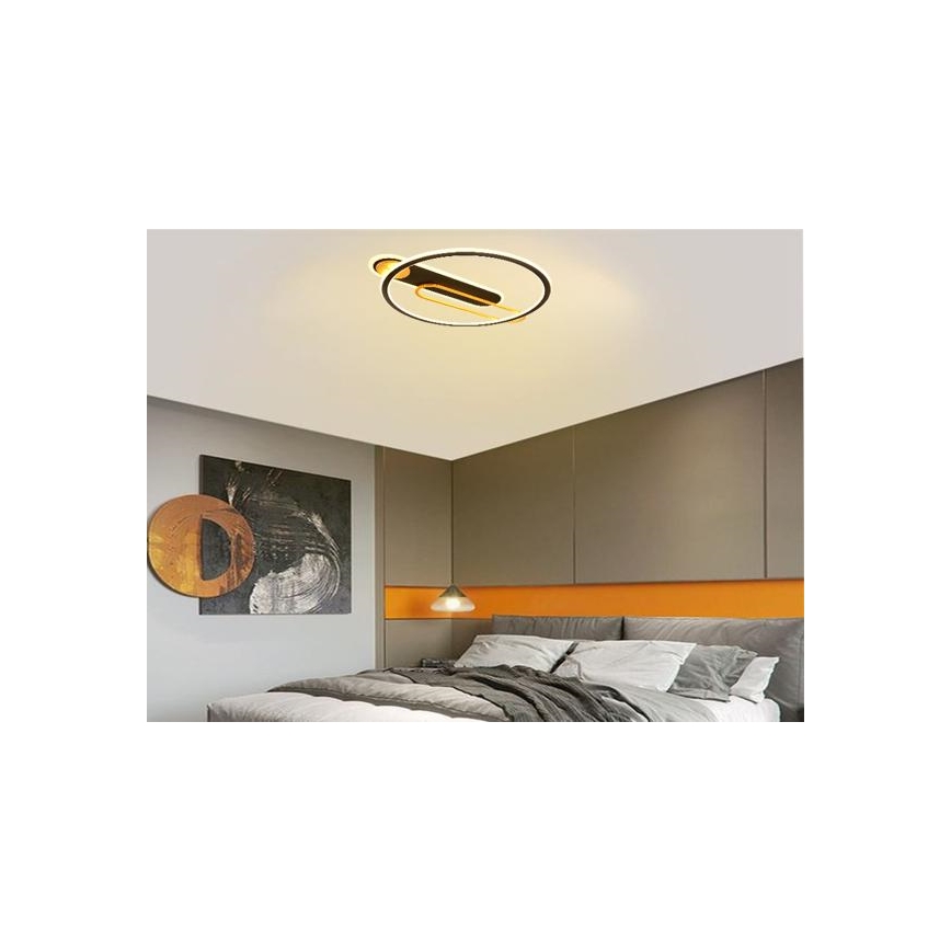 Dimmbare LED-Deckenleuchte LED/60W/230V 3000-6500K schwarz + Fernbedienung