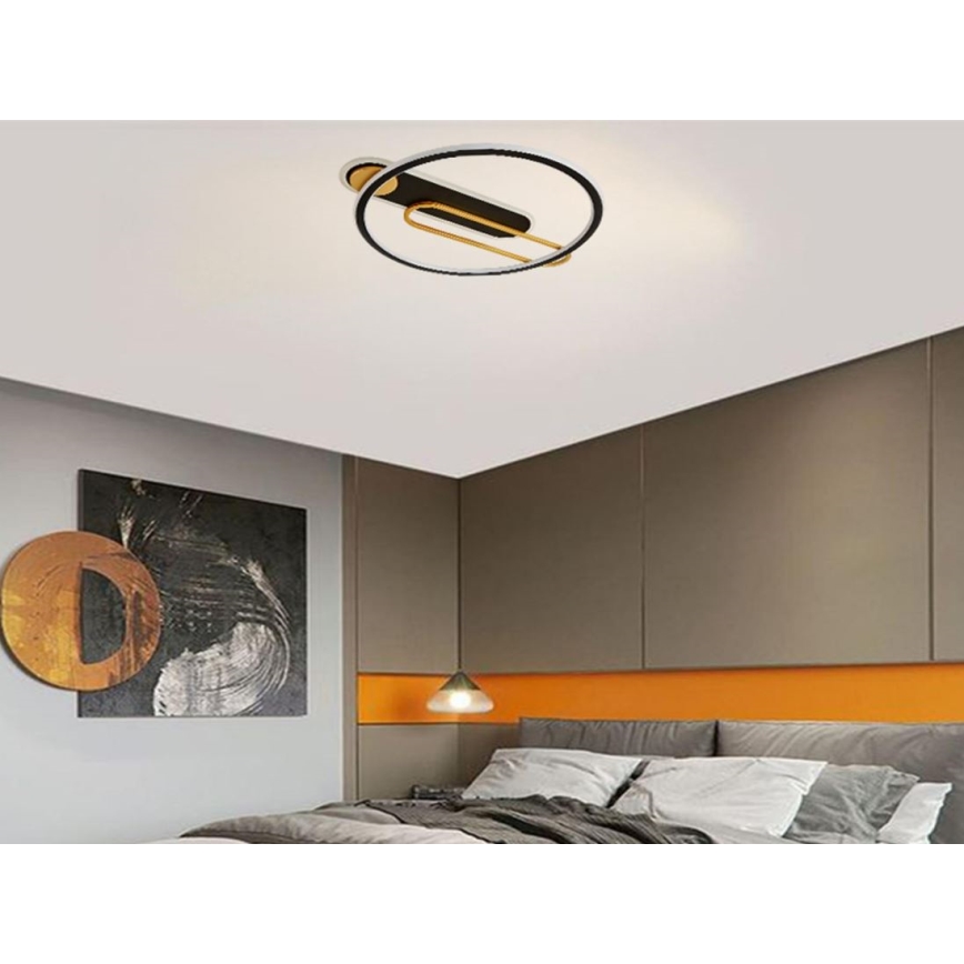 Dimmbare LED-Deckenleuchte LED/60W/230V 3000-6500K schwarz + Fernbedienung