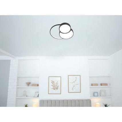 Dimmbare LED-Deckenleuchte LED/60W/230V 3000-6500K schwarz + Fernbedienung