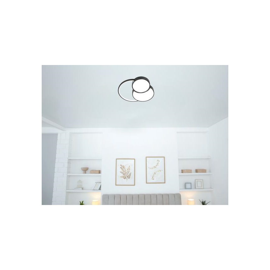 Dimmbare LED-Deckenleuchte LED/60W/230V 3000-6500K schwarz + Fernbedienung