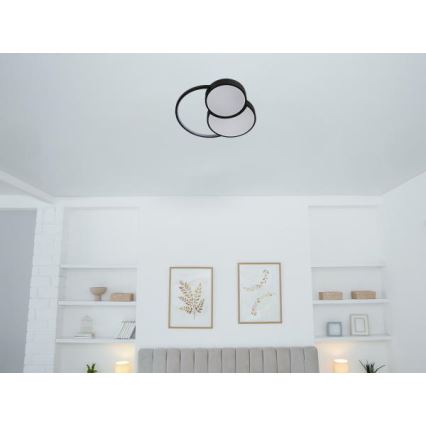 Dimmbare LED-Deckenleuchte LED/60W/230V 3000-6500K schwarz + Fernbedienung