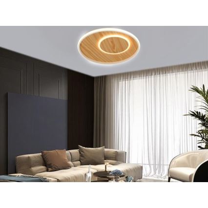 Dimmbare LED-Deckenleuchte LED/65W/230V 3000-6500K braun +Fernbedienung