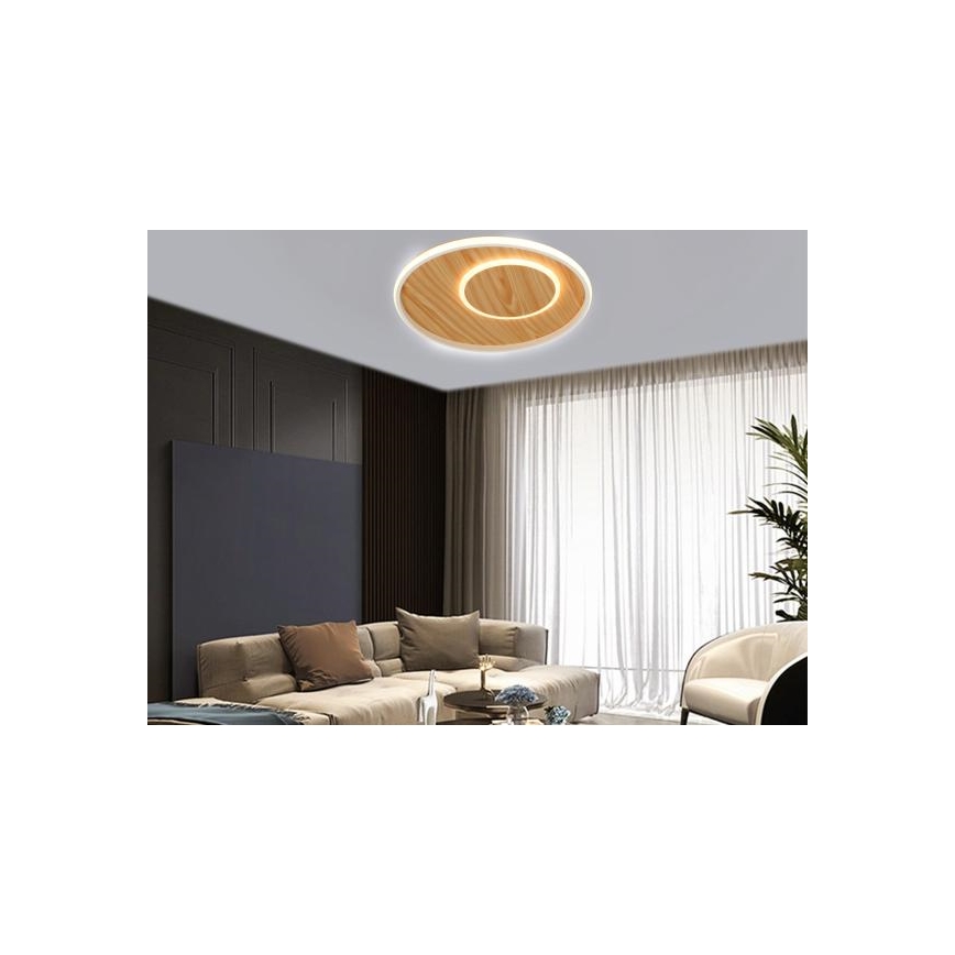 Dimmbare LED-Deckenleuchte LED/65W/230V 3000-6500K braun +Fernbedienung