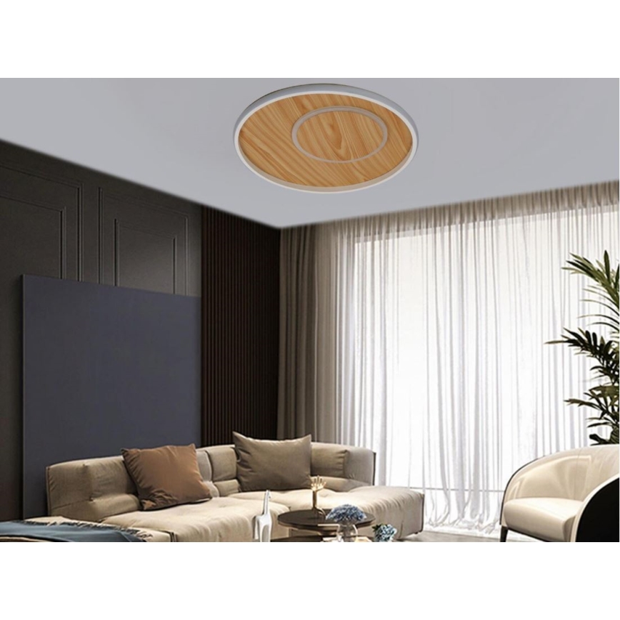 Dimmbare LED-Deckenleuchte LED/65W/230V 3000-6500K braun +Fernbedienung
