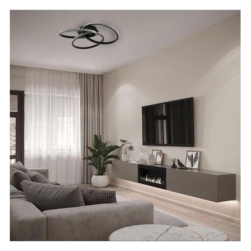 Dimmbare LED-Deckenleuchte LED/70W/230V 3000-6500K schwarz + Fernbedienung