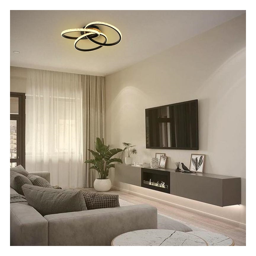 Dimmbare LED-Deckenleuchte LED/70W/230V 3000-6500K schwarz + Fernbedienung
