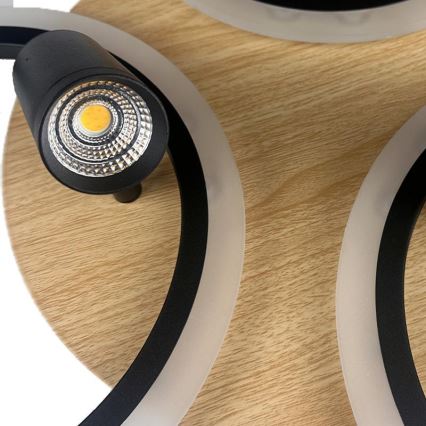 Dimmbare LED-Deckenleuchte LED/70W/230V 3000-6500K schwarz/braun + Fernbedienung