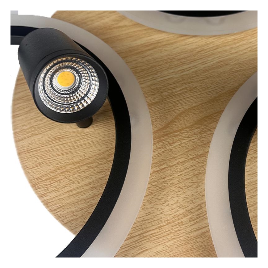 Dimmbare LED-Deckenleuchte LED/70W/230V 3000-6500K schwarz/braun + Fernbedienung