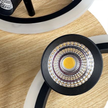 Dimmbare LED-Deckenleuchte LED/70W/230V 3000-6500K schwarz/braun + Fernbedienung