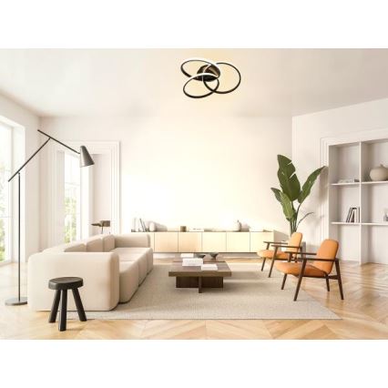 Dimmbare LED-Deckenleuchte LED/70W/230V 3000-6500K schwarz + Fernbedienung