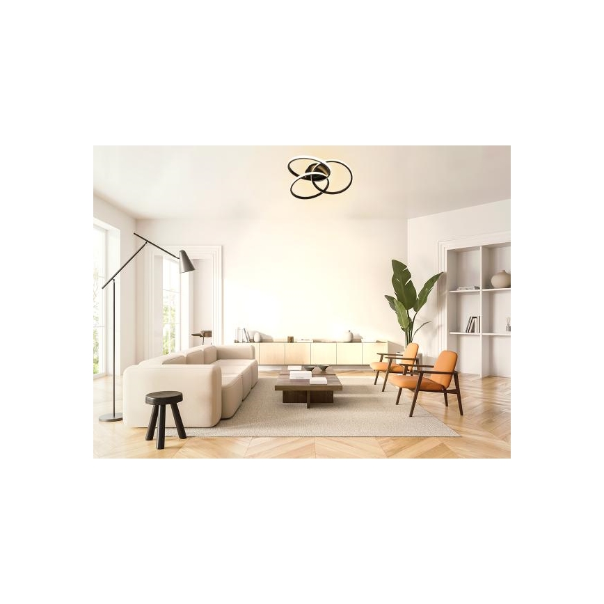 Dimmbare LED-Deckenleuchte LED/70W/230V 3000-6500K schwarz + Fernbedienung