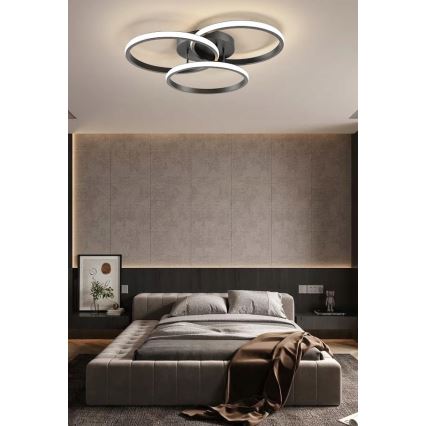 Dimmbare LED-Deckenleuchte LED/70W/230V 3000-6500K schwarz + Fernbedienung