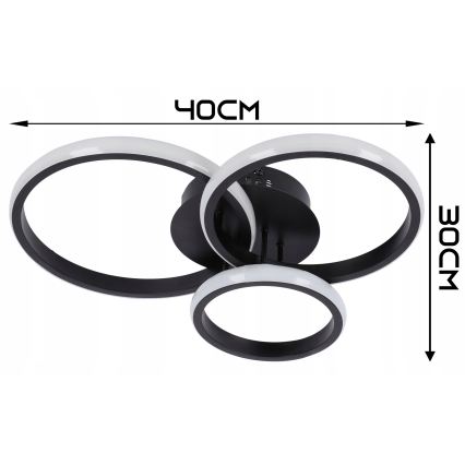 Dimmbare LED-Deckenleuchte LED/70W/230V 3000-6500K schwarz + Fernbedienung