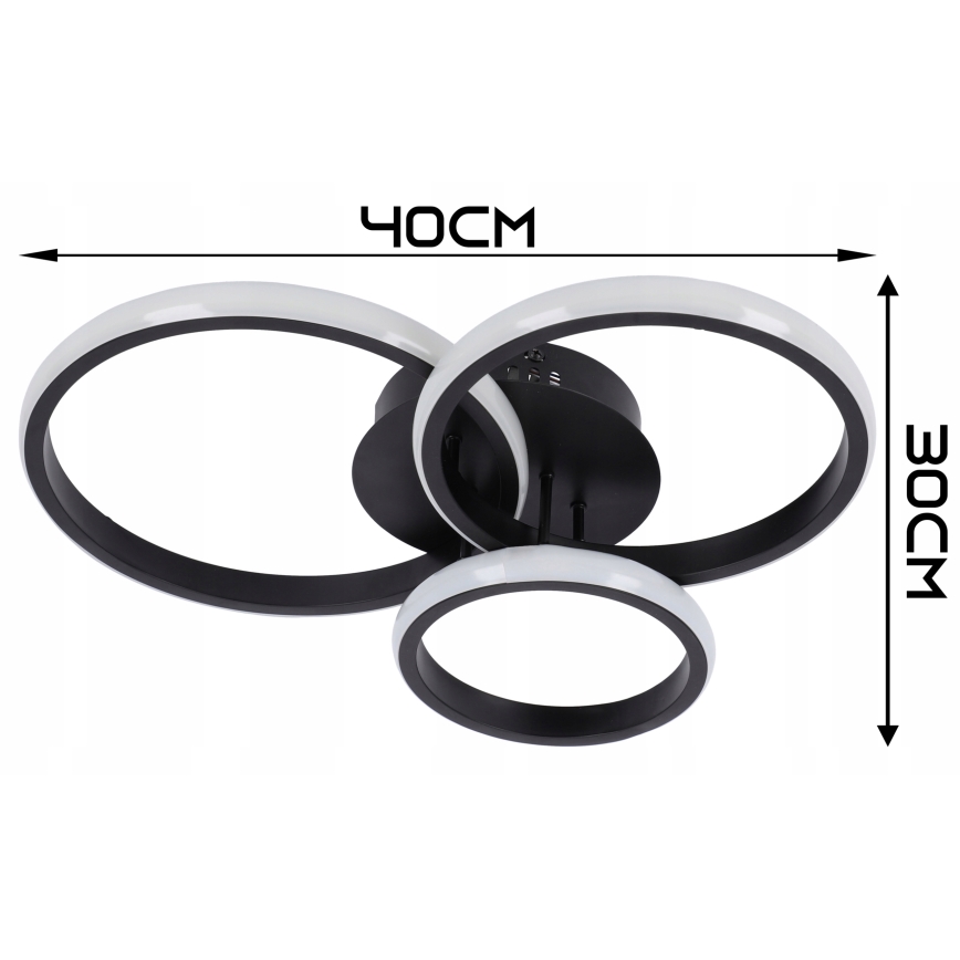 Dimmbare LED-Deckenleuchte LED/70W/230V 3000-6500K schwarz + Fernbedienung